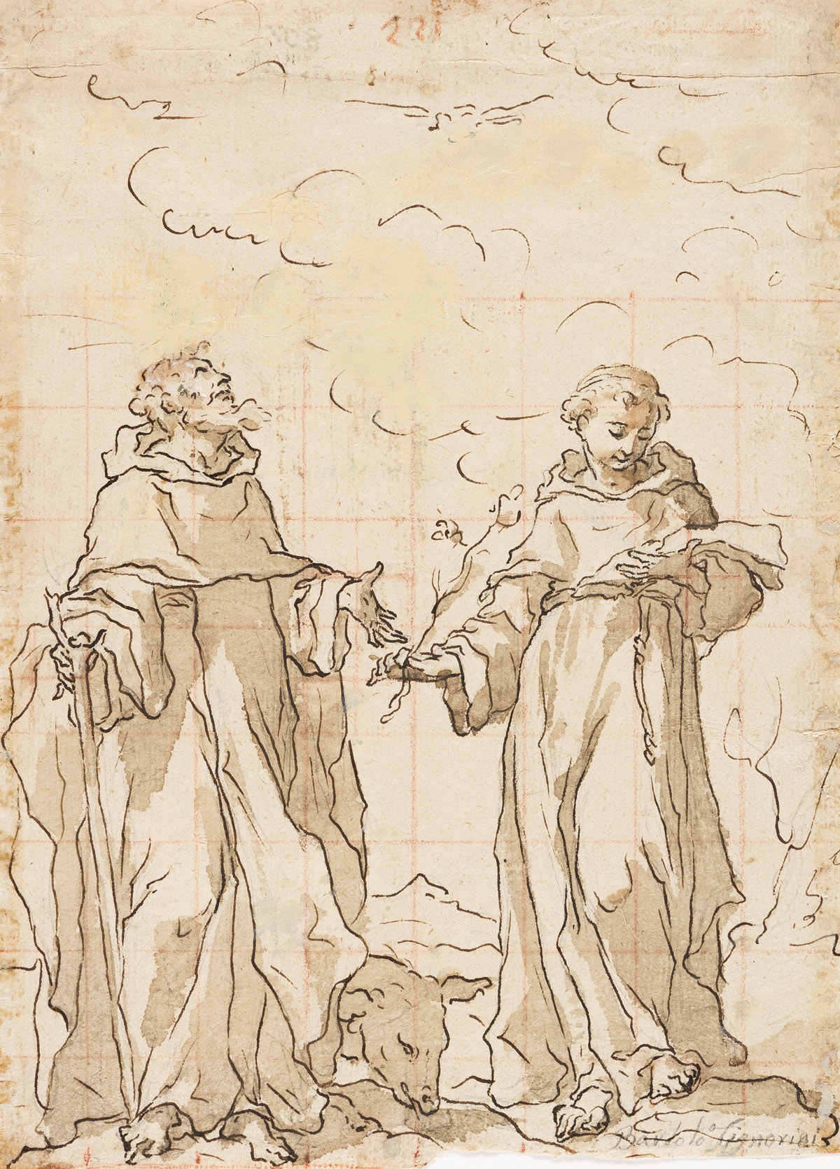 BARTOLOMEO SIGNORINI (Verona 1674-1742 Verona) Saints Anthony Abbot and Anthony of Padua.